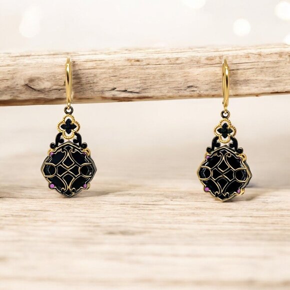 Michael Valitutti Hematite Earrings in 925 Sterling Silver - Picture 2 of 3